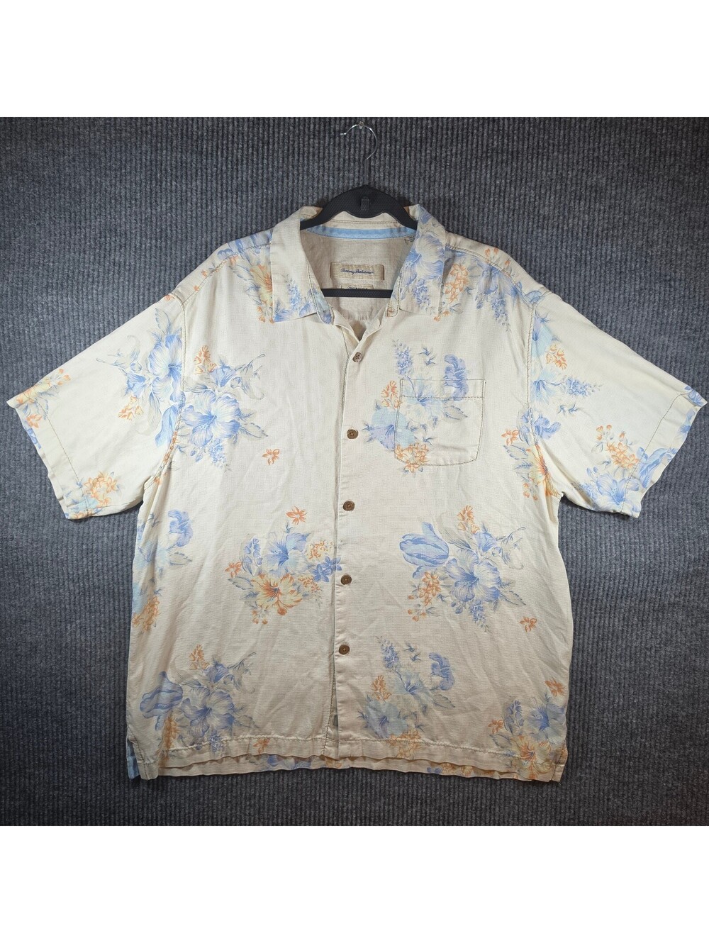 Tommy Bahama Men's XL Tall XLT 100% Silk Hawaiian Floral Camp Shirt